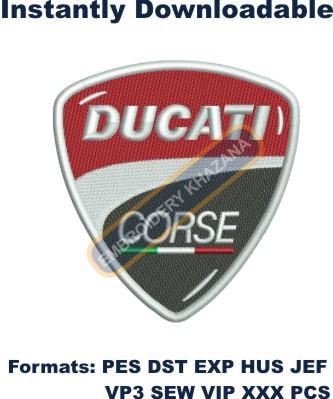 Ducati Bike Logo Embroidery Design