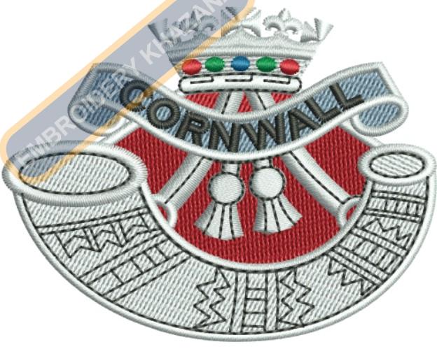 Duke Of Cornwall Light Infantry Crest Embroidery Design