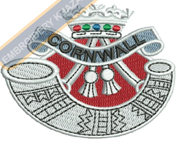 Duke of Cornwall Light Infantry Badge Embroidery Design