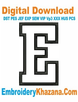 E Letter Applique Embroidery Design