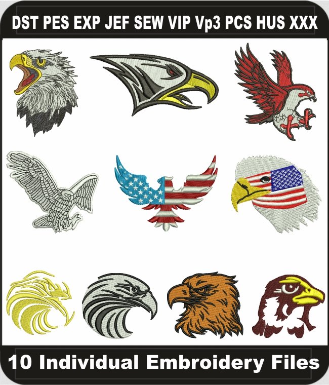 Eagles Embroidery Designs Bundle