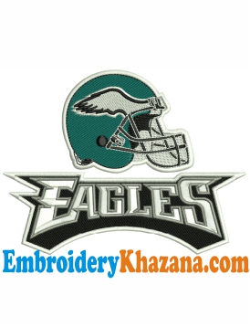 Eagles Helmet Embroidery Design