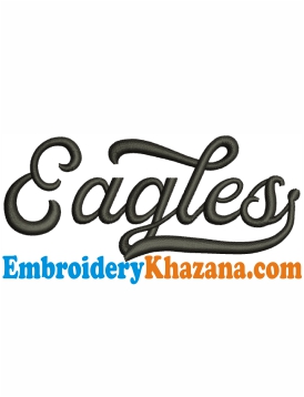 Eagles Script Embroidery Design
