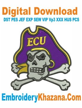 East Carolina Pirates Embroidery Design