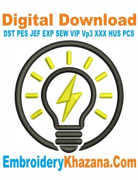 Electricity Symbol Embroidery Design