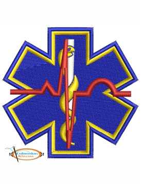 Texas Paramedic Patch with Star of Life - Red Background