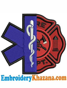 Emt Firefighter Embroidery Design
