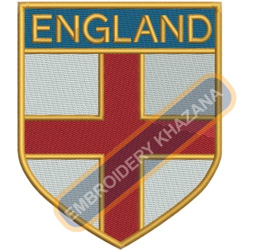 England Logo Embroidery Design