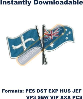 Eureka and Australian flag Embroidery design
