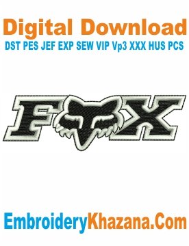 Fox Logo Machine Embroidery Design