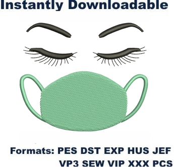 simple face mask embroidery design