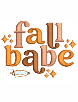 Fall Babe Embroidery Design