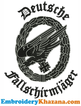 Fallschirmjager Badge Embroidery Design
