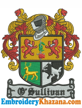 Sullivans Family Crest Embroidery Design