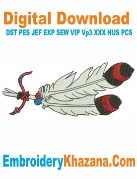 Native Indian Feather Embroidery Design
