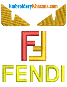 Fendi FF Logo Embroidery Design