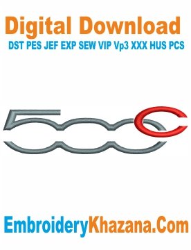 Fiat 500C Embroidery Design