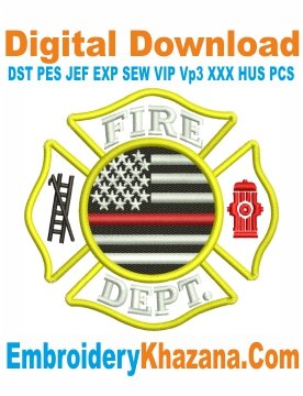 Fire Department Embroidery Design