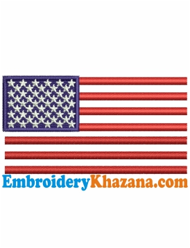 Flag Of United States Embroidery Design