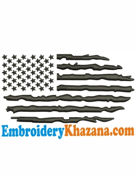 Flag USA Embroidery Design