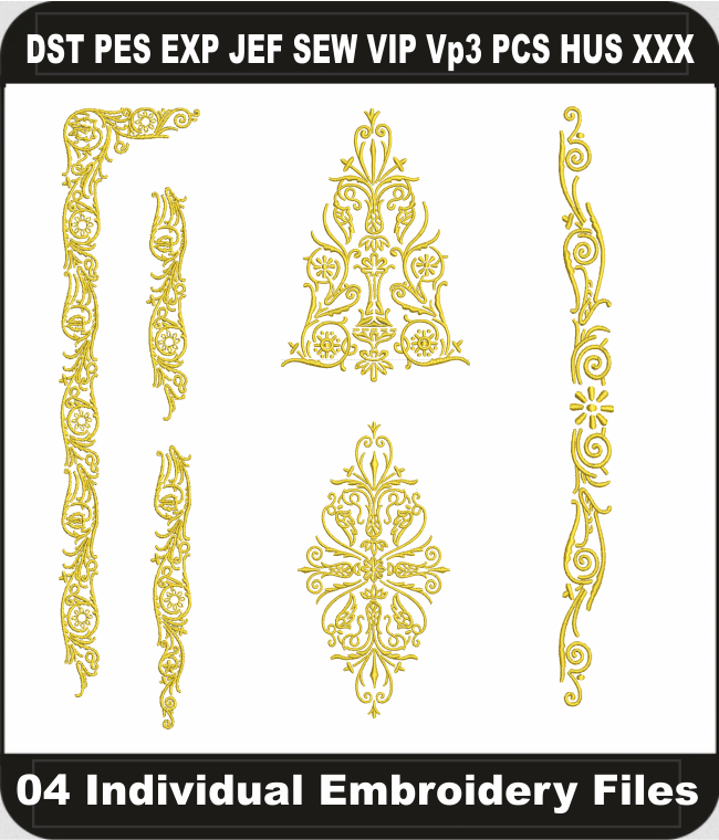 Floral Border Embroidery Design