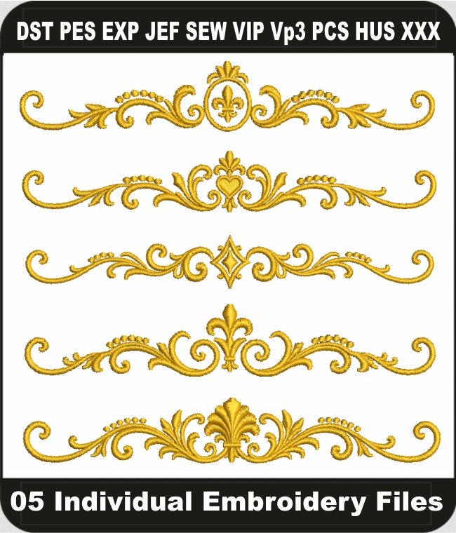 Border Floral Embroidery Designs Bundle