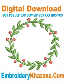 Floral Wreath Embroidery Design