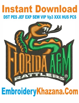 Florida A and M Rattlers Football Embroidery Design