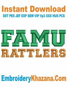 Florida A and M Rattlers Embroidery Design