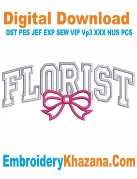 Florist Applique Embroidery Design