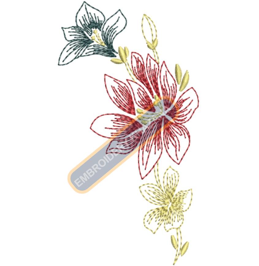 Flower Digital Machine Embroidery Design