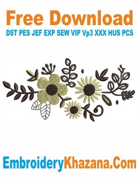 Free Flowers Embroidery Design