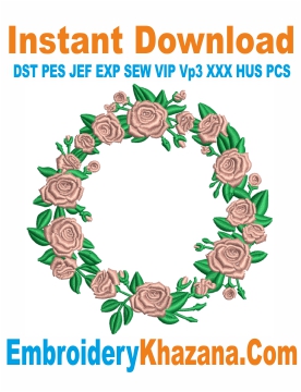 Flower Wreath Embroidery Design