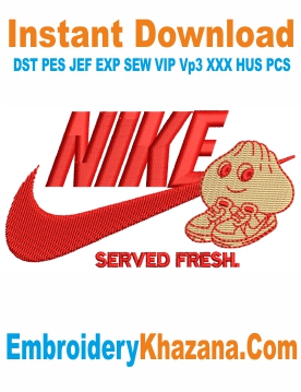 Food Nike Logo Embroidery Design