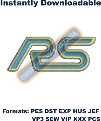 Ford Rs logo embroidery design