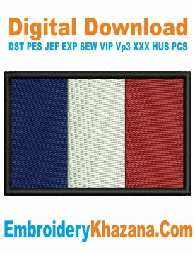 France Flag Embroidery Design