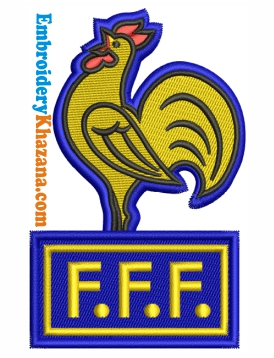 France Football Logo Embroidery Design