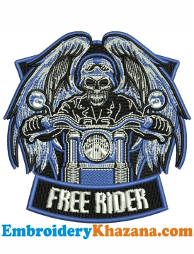 Free Bike Rider Embroidery Design
