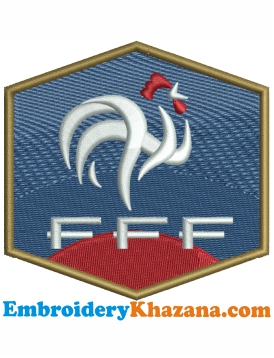 French Football Federation Logo Embroidery Design