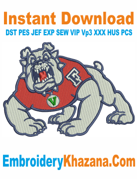 Fresno State Bulldogs Embroidery Design, Fresno State Bulldogs Football DST File
