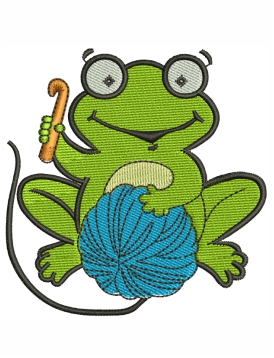 Frog Image Embroidery Design