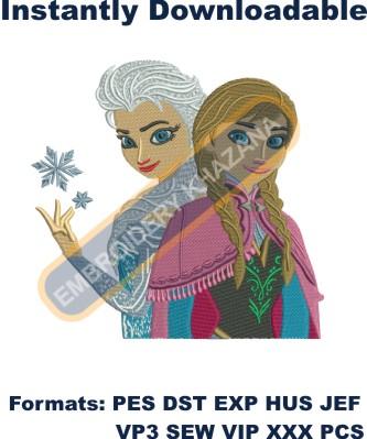 Frozen Elsa Girls Embroidery Design