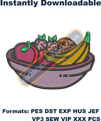 Fruit Bowl Embroidery Design