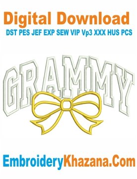 Grammy Applique Embroidery Design