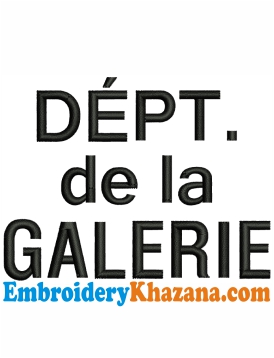 Gallery Dept Logo Embroidery Design