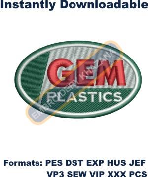 Gem Plastics Logo embroidery design
