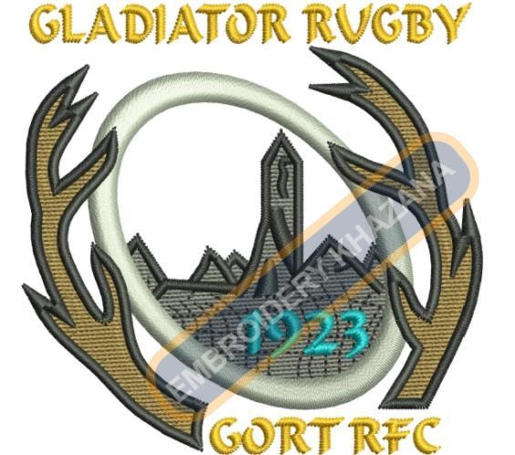Gladiator Rugby Embroidery Design