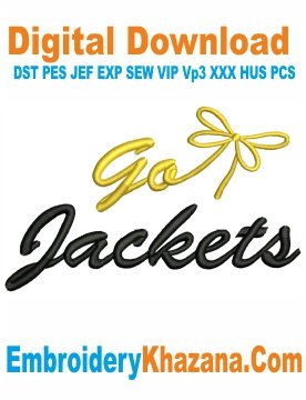Go Jackets Embroidery Design
