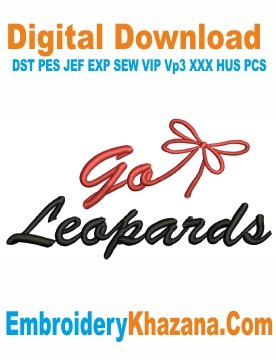 Go Leopards Embroidery Design