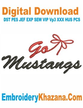 Go Mustangs Embroidery Design